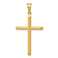 14k 3-D Hollow Cross Pendant, 56 x 30 mm