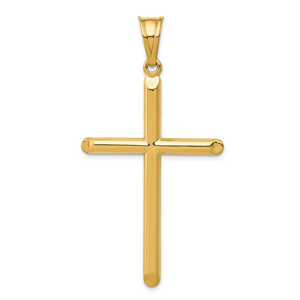 14k 3-D Hollow Cross Pendant, 56 x 30 mm