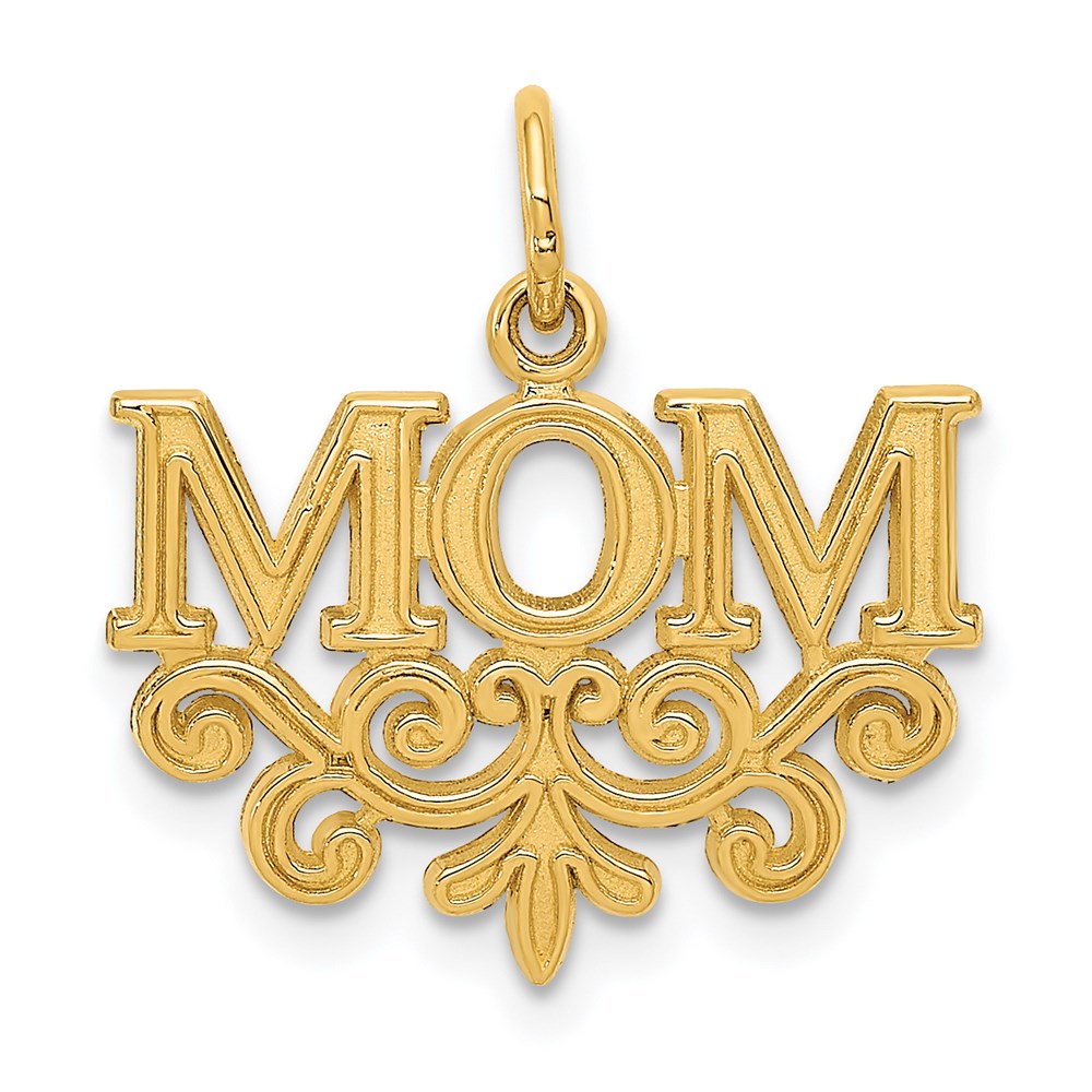 14k MOM Charm, 16 x 19 mm
