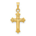 14k Fleur de Lis Hollow Cross Charm, 23 x 11 mm