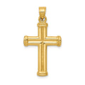 14k Hollow Cross Pendant, 34 x 18.3 mm