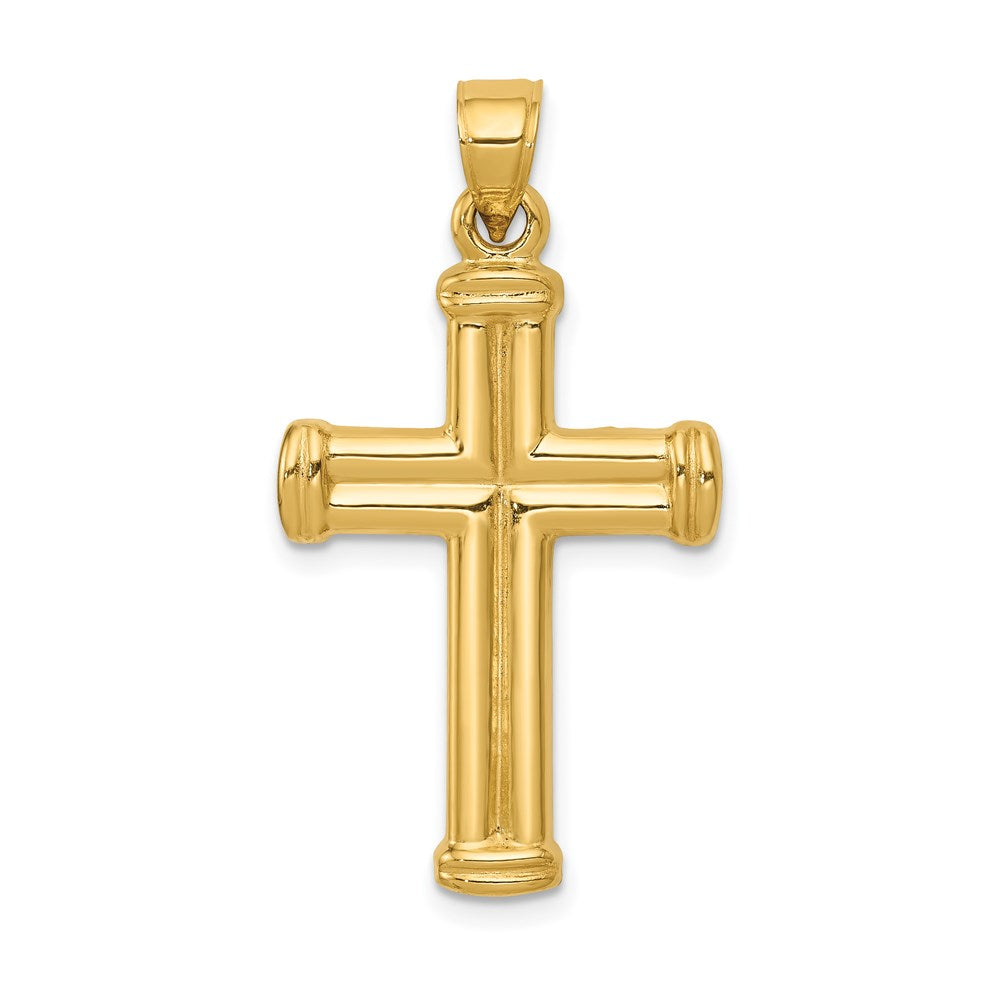14k Hollow Cross Pendant, 34 x 18.3 mm