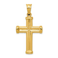 14k Hollow Cross Pendant, 48 x 25 mm