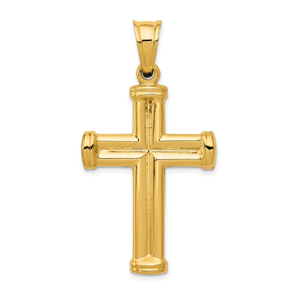 14k Hollow Cross Pendant, 48 x 25 mm