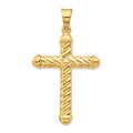 14k Hollow Cross Pendant, 54 x 32 mm