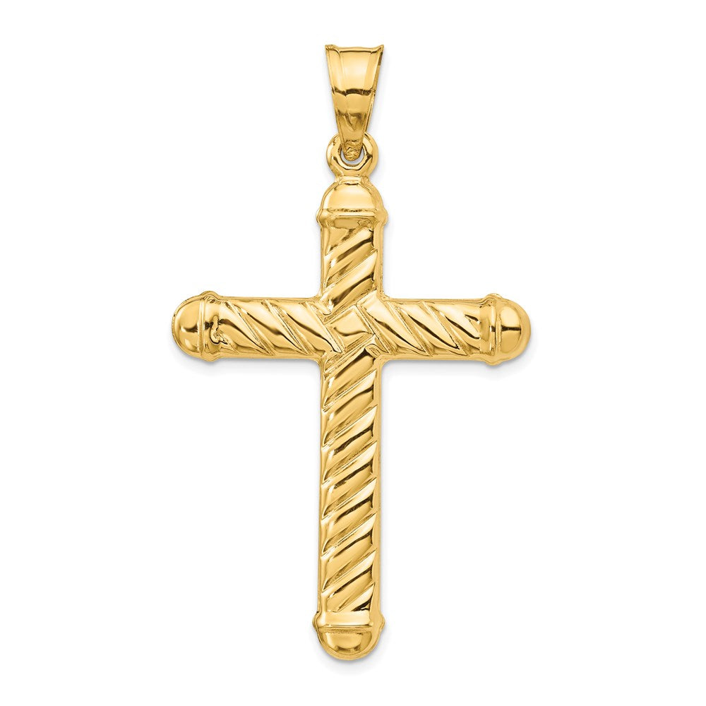 14k Hollow Cross Pendant, 54 x 32 mm
