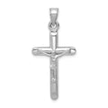 14k White Gold Crucifix Pendant, 36 x 17 mm