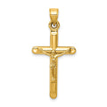 14k Hollow Crucifix Pendant, 36 x 17 mm