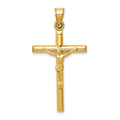 14k Hollow Crucifix Pendant, 39 x 20 mm