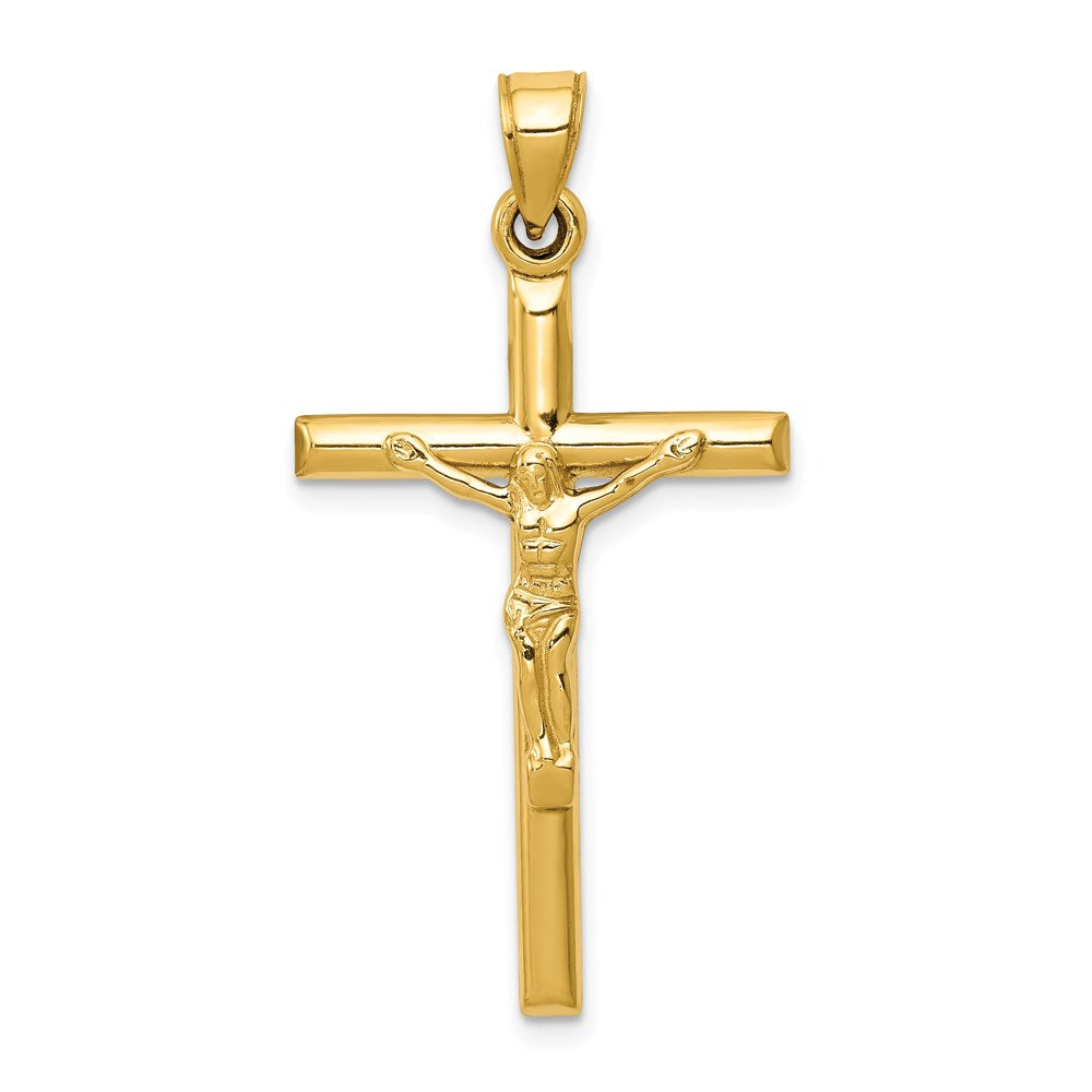 14k Hollow Crucifix Pendant, 39 x 20 mm