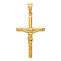 14k Polished Hollow Crucifix Pendant, 57 x 29 mm