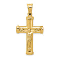 14K Hollow Crucifix Reversible to Cross Pendant, 49 x 25 mm