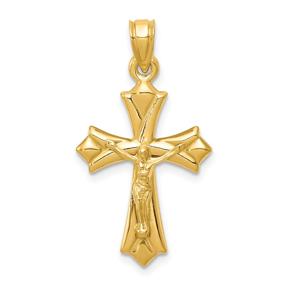 14K Crucifix Reversible to Cross Pendant, 30 x 16 mm