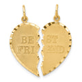 14k BEST FRIEND Diamond-cut 2-piece Charm, 27 x 22 mm