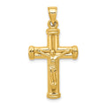 14K Hollow Crucifix Reversible to Cross Pendant, 35 x 18 mm