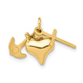 14K 3-D Faith, Hope And Charity Charm, 19 x 20 mm, 0.64 g