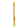 14k 3-D Baseball Bat Pendant, 25 x 2 mm