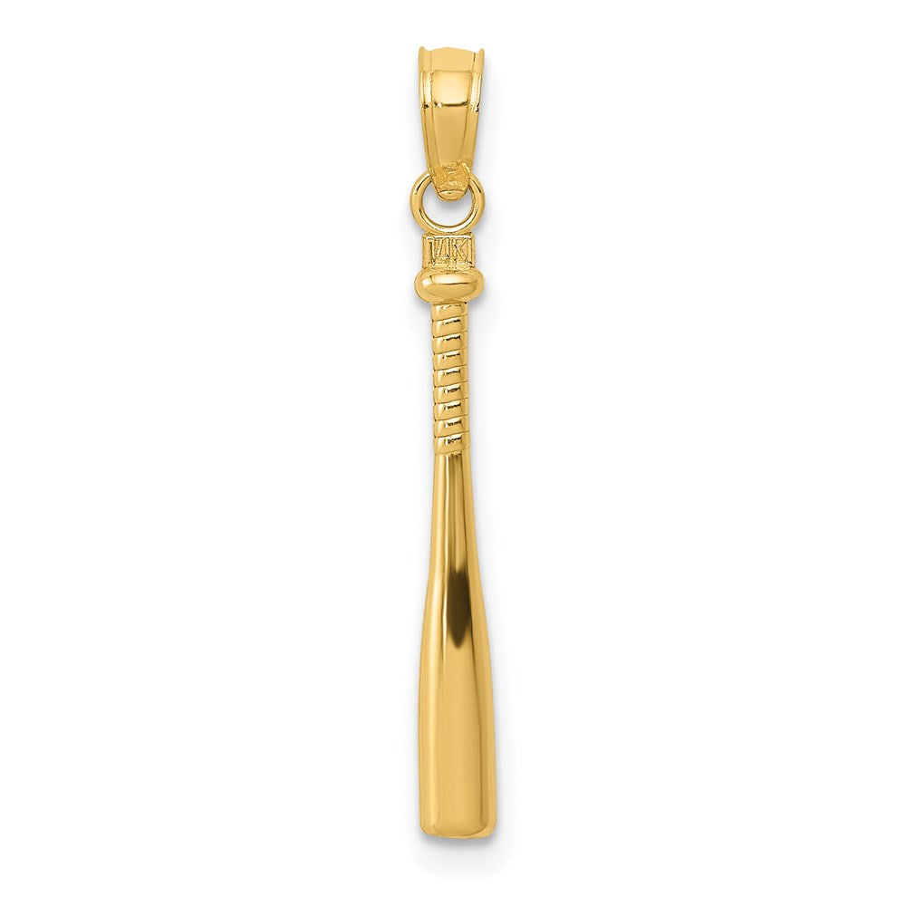 14k 3-D Baseball Bat Pendant, 25 x 2 mm