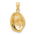 14K Baseball Glove And Ball Pendant, 26 x 13 mm