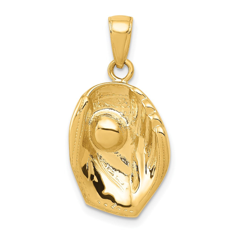14K Baseball Glove And Ball Pendant, 26 x 13 mm