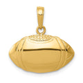 14k Football Profile Pendant, 18 x 20 mm