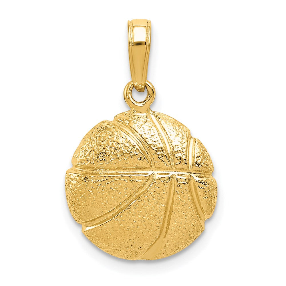 14k Basketball Pendant, 21 x 14 mm, 1.85 g