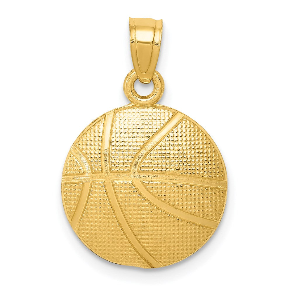 14k Basketball Pendant, 21 x 14 mm, 1 g