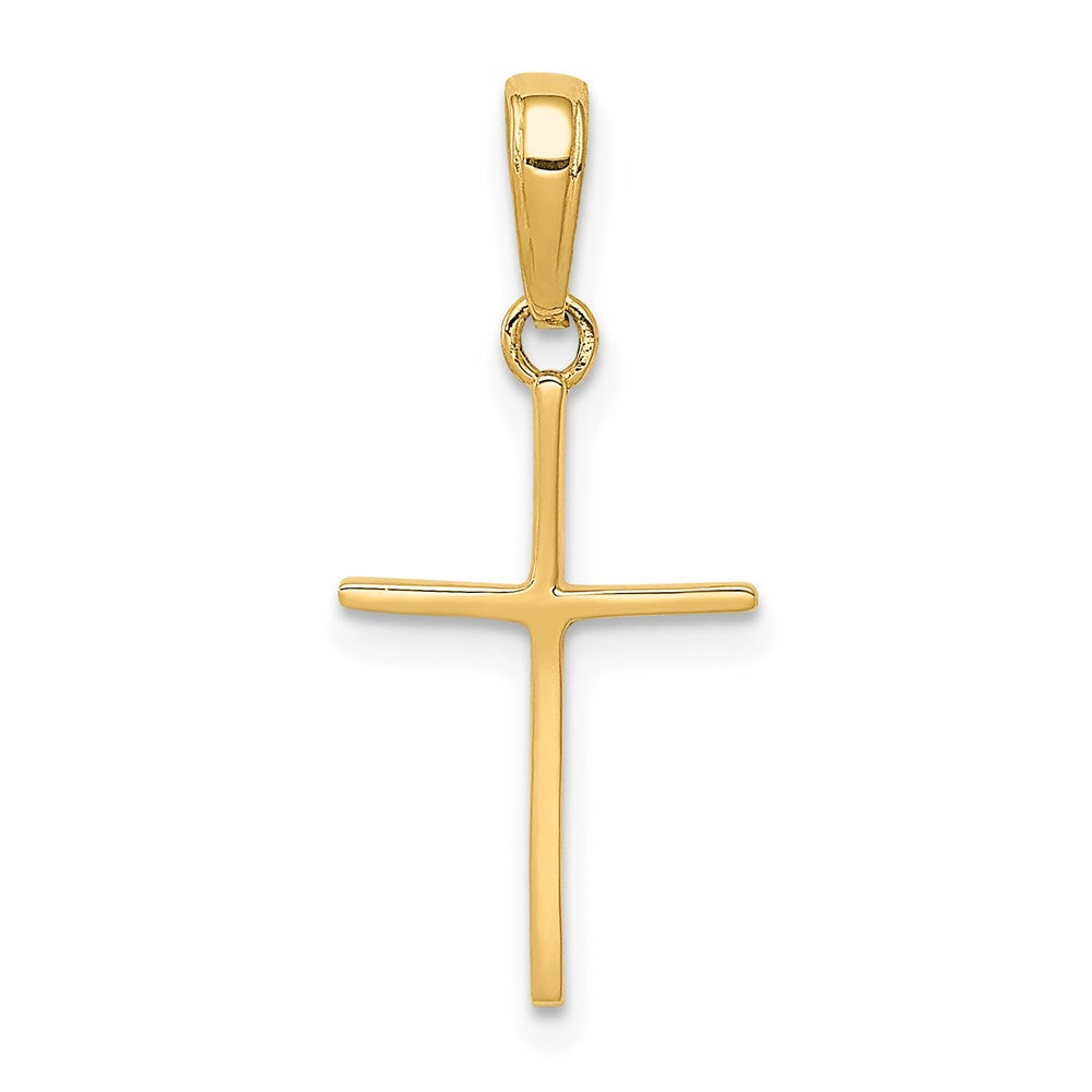 14k Polished Cross Pendant, 24.3 x 10.8 mm