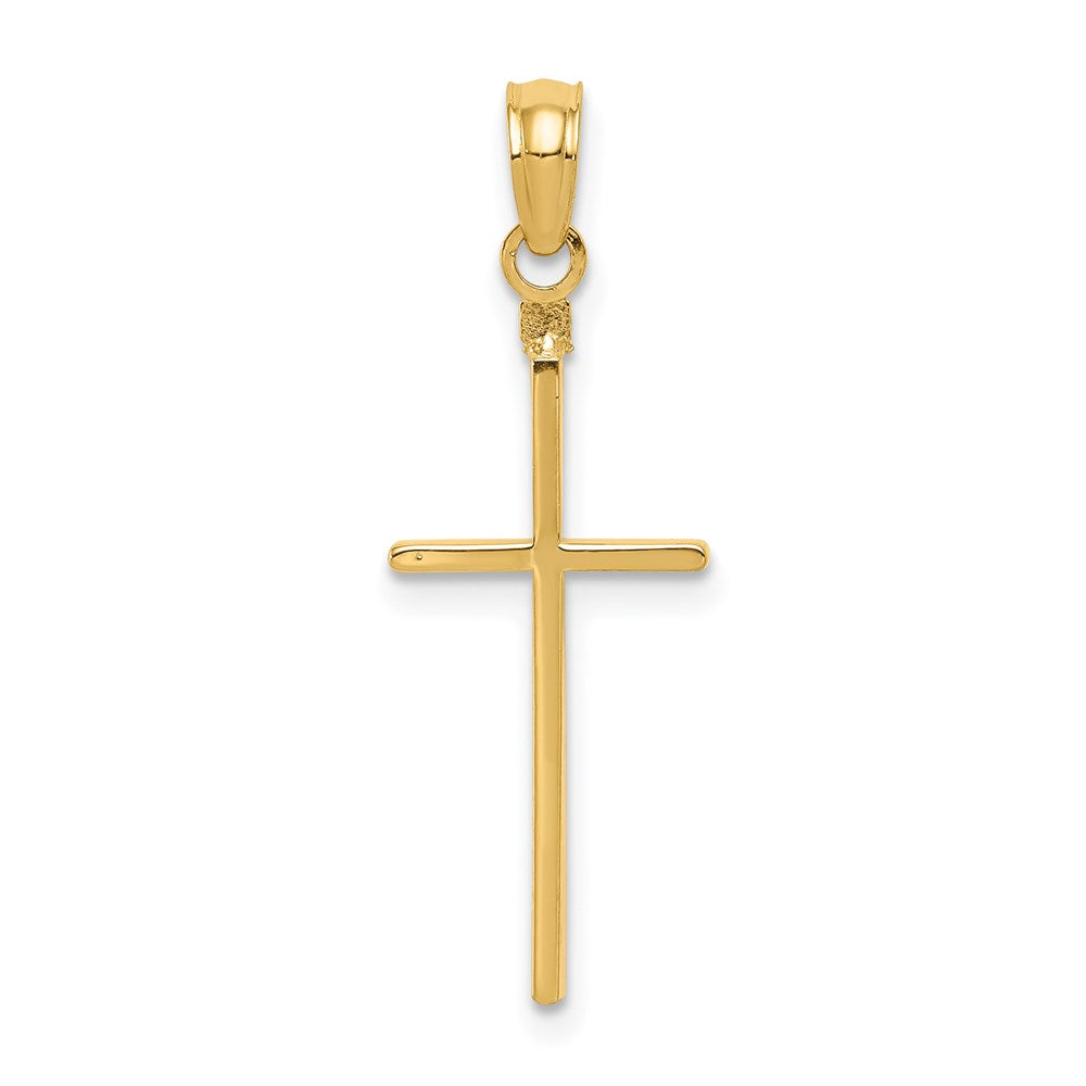 14k Polished Cross Pendant, 28 x 10 mm