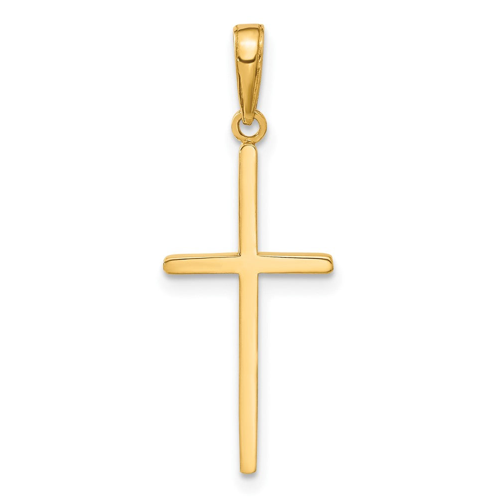 14k Polished Cross Pendant, 30 x 12 mm