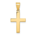 14k Polished Cross Charm, 22 x 12 mm