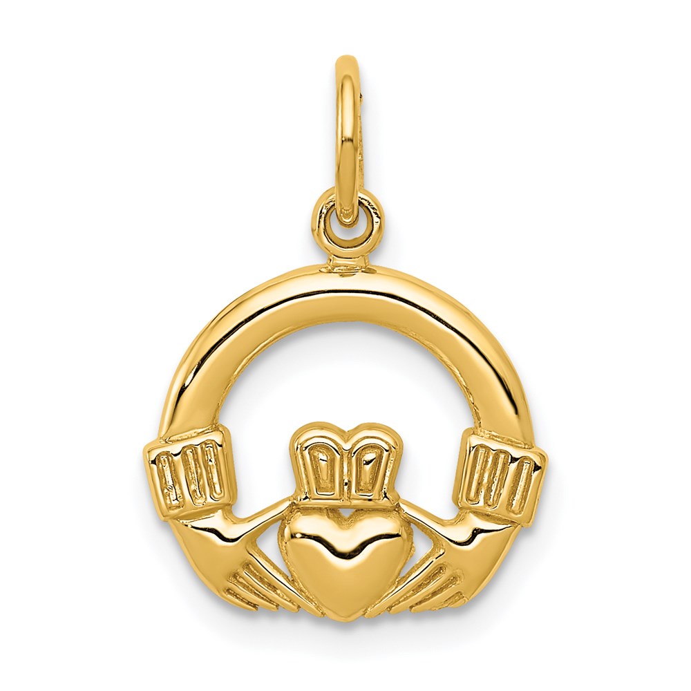 14k Claddagh Charm, 19 x 14 mm