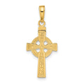 14k Reversible GOD IS LOVE Celtic Cross Pendant, 29 x 13 mm