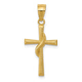 14k Polished Cross with Drape Pendant, 25 x 12 mm