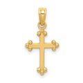 14k Budded Cross Charm, 20 x 11 mm