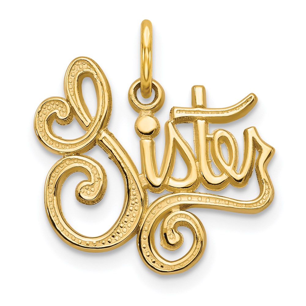 14k SISTER Charm, 18 x 17 mm
