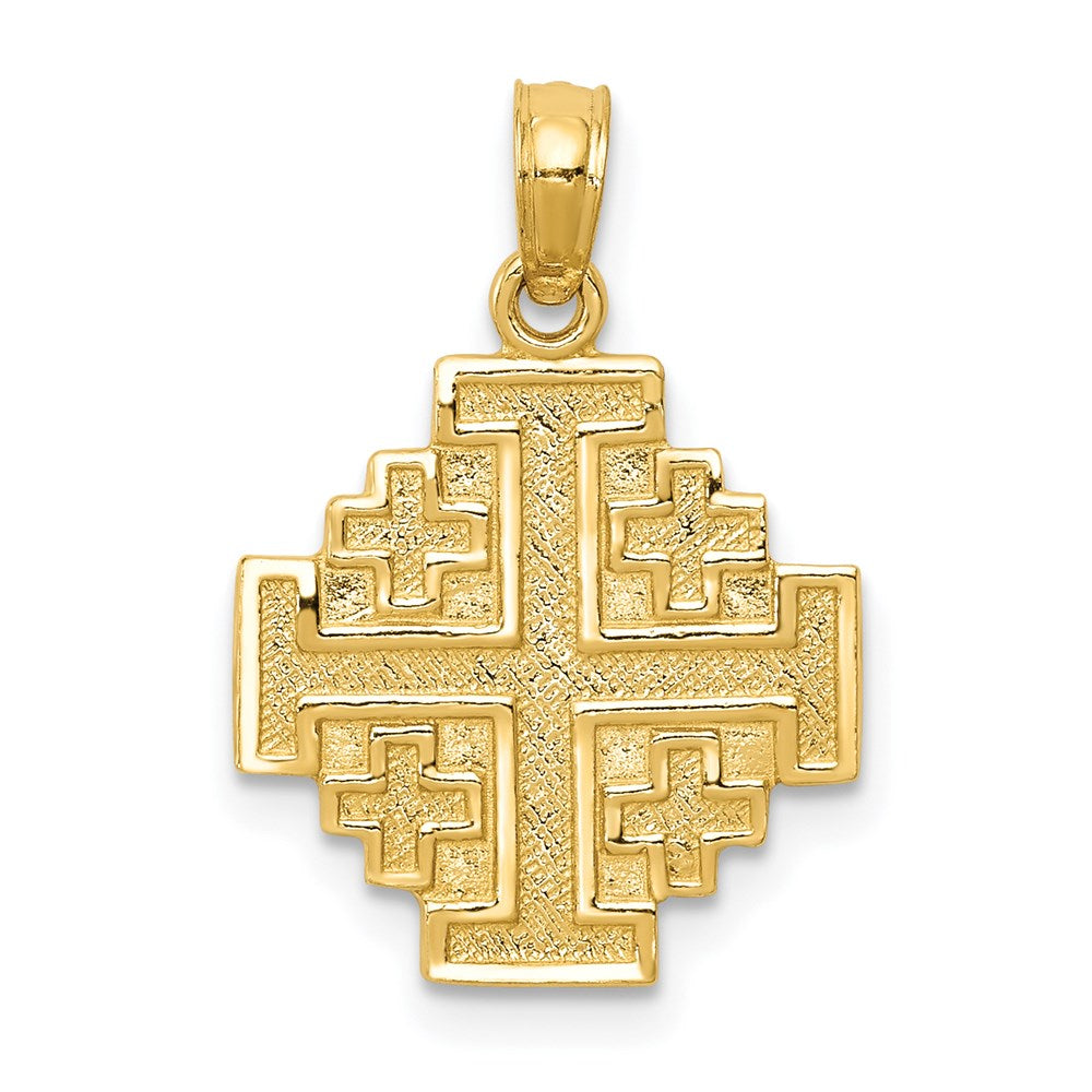 14k Jerusalem Cross Pendant, 20 x 15 mm