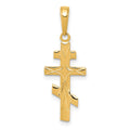 14k Polished Eastern Orthodox Cross Pendant, 27 x 11 mm