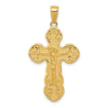 14k Satin Crucifix Pendant, 38 x 20 mm