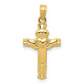 14k Claddagh Cross Charm, 26 x 13 mm