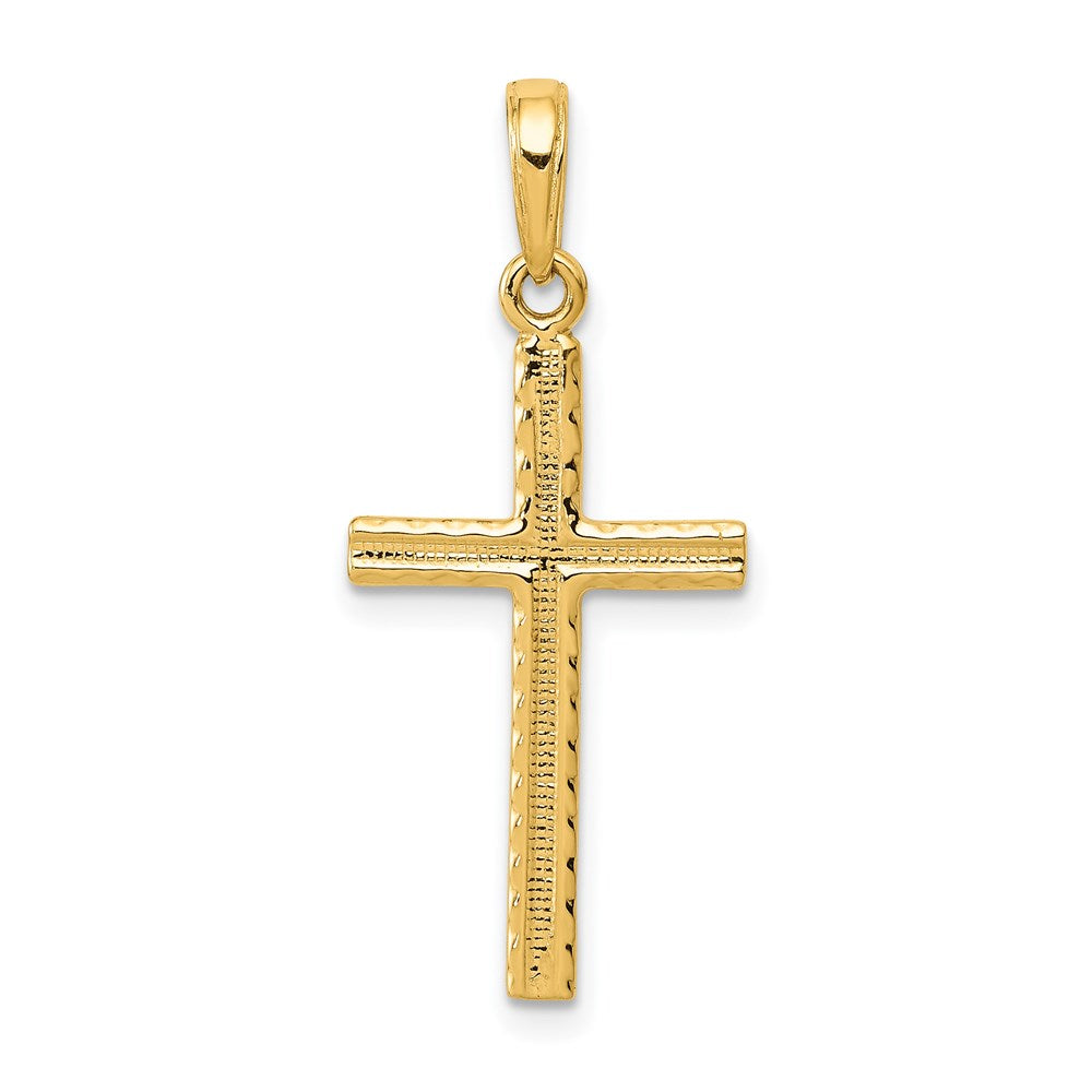 14k Latin Cross Pendant, 29 x 14 mm
