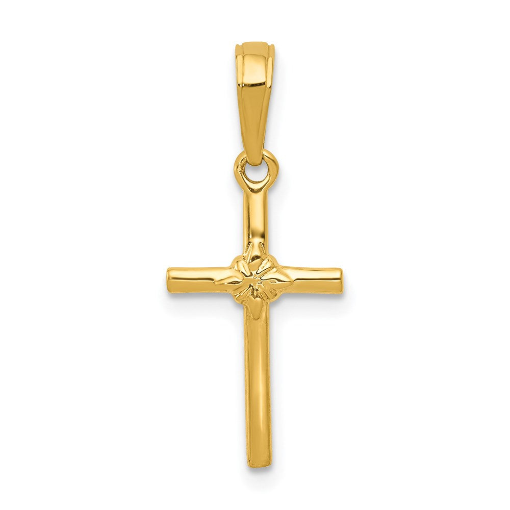 14k Polished Cross Charm, 22 x 11 mm