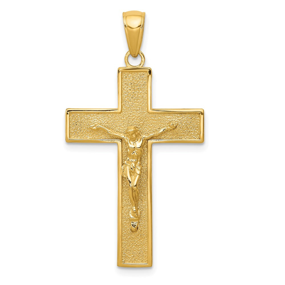 14k Latin Crucifix Pendant, 38 x 21 mm