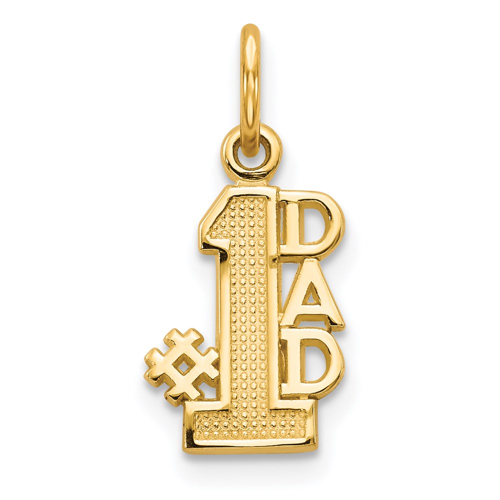 14k #1 DAD Charm, 18.4 x 8.81 mm