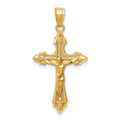 14k Diamond-cut Crucifix Pendant, 30 x 16 mm