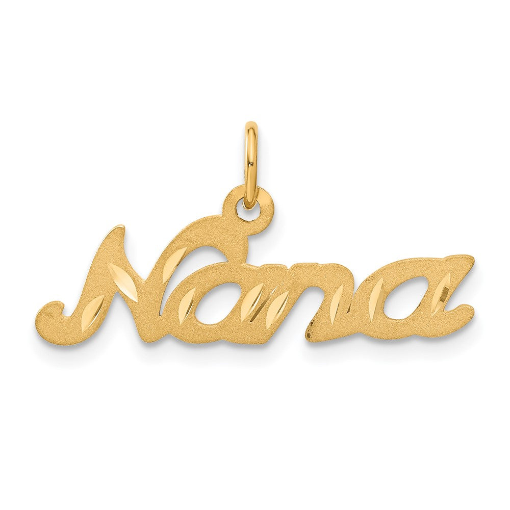 14k Satin NANA Charm, 15 x 27 mm