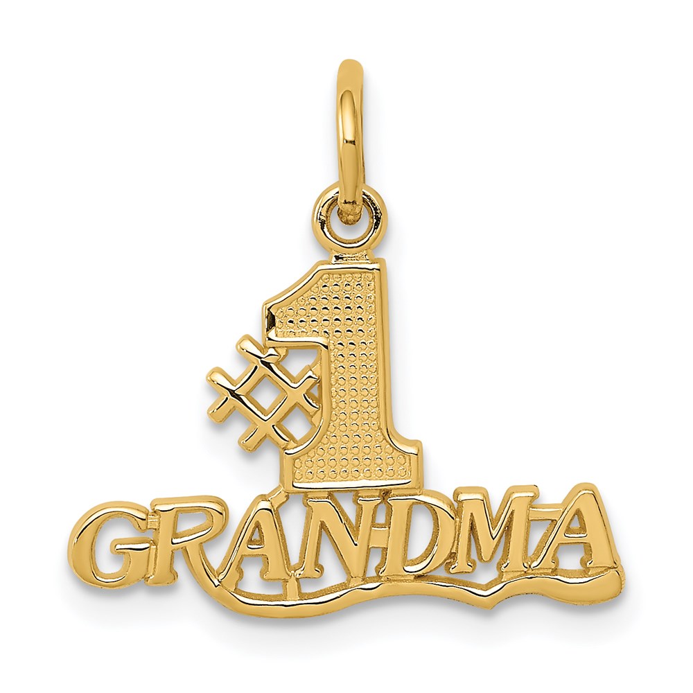 14k #1 GRANDMA Charm, 19 x 18 mm