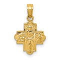 14k Miniature Four-Way Medal Pendant, 18.75 x 11.5 mm
