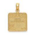 14k BIRTH CERTIFICATE Charm, 16.6 x 12.8 mm