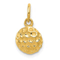 14k Domed Golf Ball Charm, 15 x 9 mm
